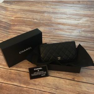 Chanel Quilted Lambskin CC Logo BiFold Long Wallet